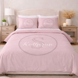 Personalized Name Monogram Dusty Rose 枕カバー