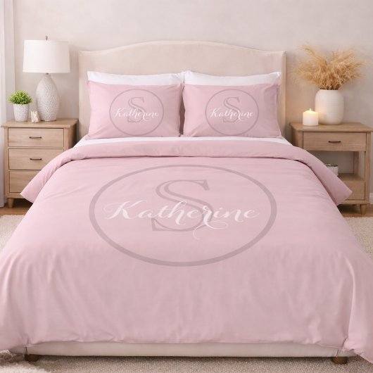 Personalized Name Monogram Dusty Rose 枕カバー