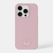 Personalized Name Monogram Dusty Rose iPhoneケース (裏面)