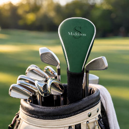 Personalized Name Monogram Emerald Green Black ゴルフヘッドカバー