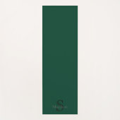Personalized Name Monogram Emerald Green Black ヨガマット (正面)