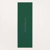 Personalized Name Monogram Emerald Green Black ヨガマット (裏面)