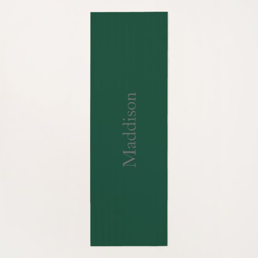 Personalized Name Monogram Emerald Green Black ヨガマット (裏面)