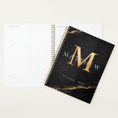 Personalized Name Monogram Golden Black Planner プランナー手帳 (ディスプレー)
