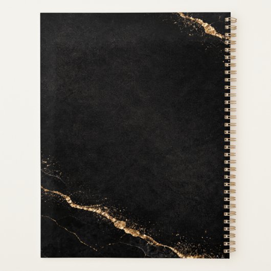 Personalized Name Monogram Golden Black Planner プランナー手帳 (裏面)
