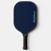 Personalized Name Monogram Navy Black ピックルボールラケット (裏面)