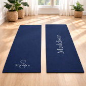 Personalized Name Monogram Navy Black ヨガマット