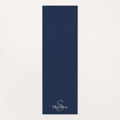 Personalized Name Monogram Navy Black ヨガマット (正面)