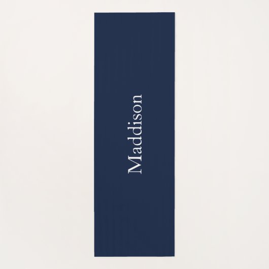 Personalized Name Monogram Navy Black ヨガマット (裏面)