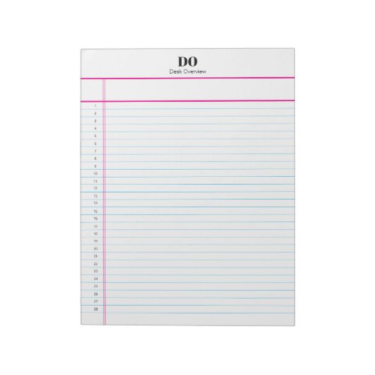 Personalized Name Monogram Numbered List Notepad ノートパッド (回転)