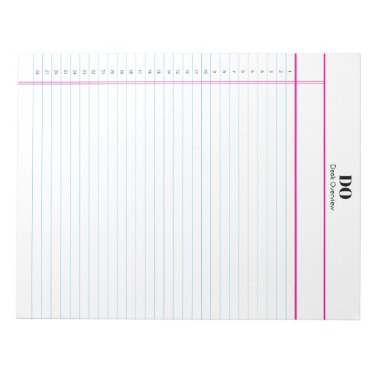 Personalized Name Monogram Numbered List Notepad ノートパッド (正面)