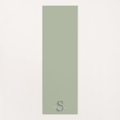 Personalized Name Monogram Olive Green Black ヨガマット (正面)