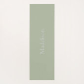 Personalized Name Monogram Olive Green Black ヨガマット (裏面)