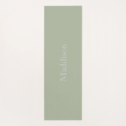 Personalized Name Monogram Olive Green Black ヨガマット (裏面)