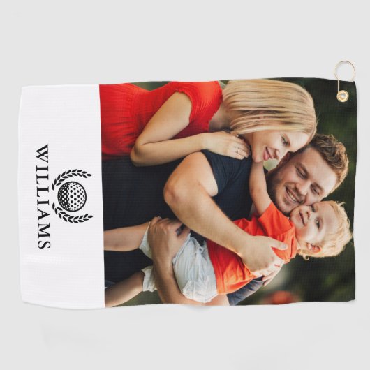 Personalized Name Monogram Photo ゴルフタオル (横)