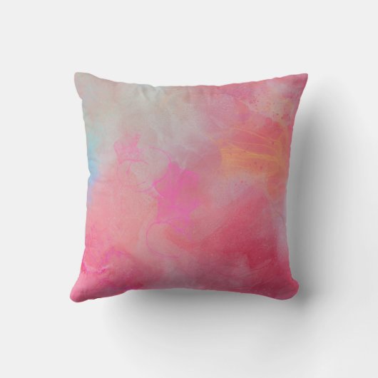 Personalized Name + Monogram Pink Watercolor Ink クッション (裏面)