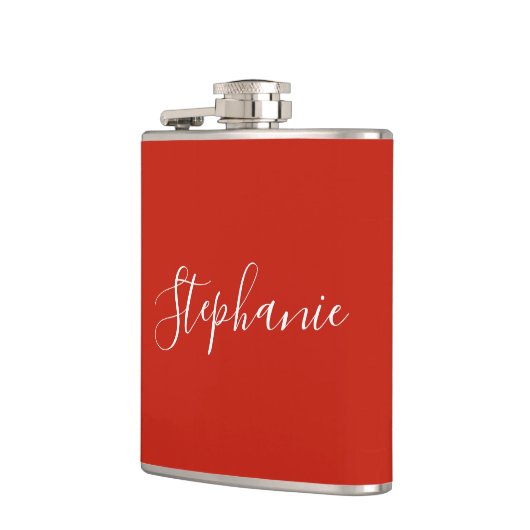 Personalized Name Monogram Red Bachelorette フラスク (左)