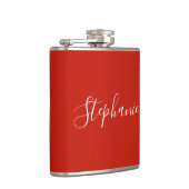 Personalized Name Monogram Red Bachelorette フラスク (右)