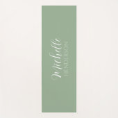 Personalized Name Monogram Sage Green ヨガマット (正面)