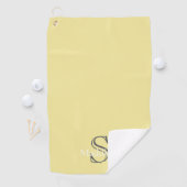 Personalized Name Monogram Soft Yellow Black Yoga ゴルフタオル (インサイチュ)