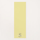 Personalized Name Monogram Soft Yellow Black Yoga ヨガマット (正面)