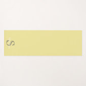 Personalized Name Monogram Soft Yellow Black Yoga ヨガマット (正面(横))