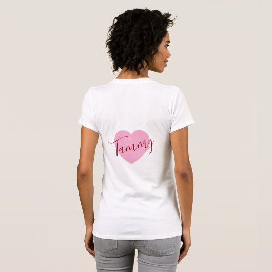 Personalized Name Monogram T - Shirt | Pink Design Tシャツ (裏面フル)