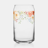 Personalized Name Monogram Watercolor Sunny Floral ガラス缶 (左)