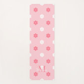 Personalized name monogram white pink floral  ヨガマット (正面)