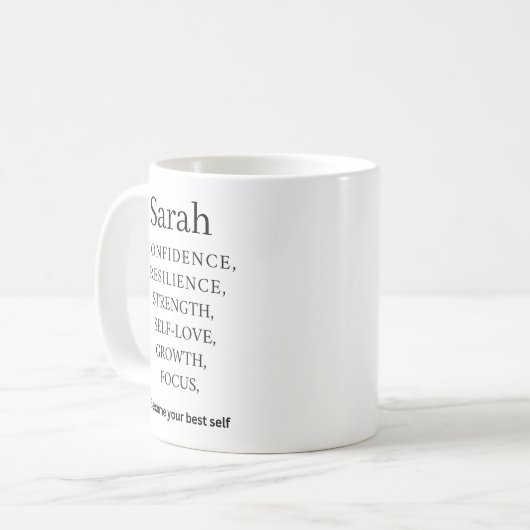 Personalized Name Motivation Mug  コーヒーマグカップ (正面左)