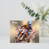 Personalized name Motocross ポストカード (スタンド正面)