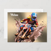 Personalized name Motocross ポストカード (正面/裏面)