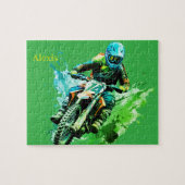 Personalized name Motocross Puzzle ジグソーパズル (横)