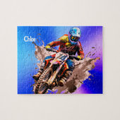 Personalized name Motocross Puzzle ジグソーパズル (横)