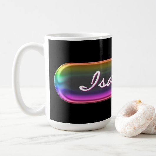 Personalized Name Mug | Iridescent Glass Effect  コーヒーマグカップ (ドーナツ)