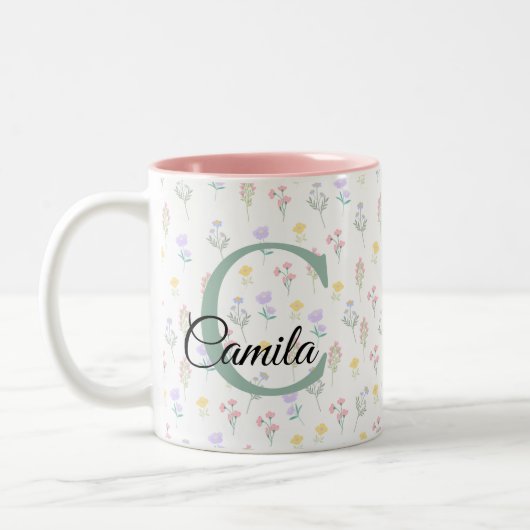 Personalized Name Mug with Initial  ツートーンマグカップ (左)