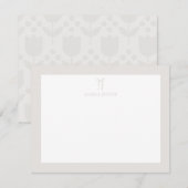 Personalized Name Neutral Bow ノートカード (正面/裏面)