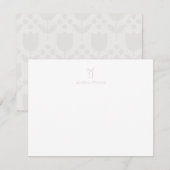 Personalized Name Neutral Bow ノートカード (正面/裏面)