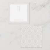 Personalized Name Neutral Bow ノートカード (正面/裏面)