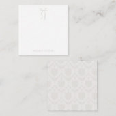 Personalized Name Neutral Bow ノートカード (正面/裏面)