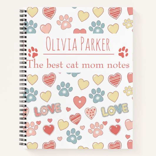 Personalized Name Notebook For Cat Lovers ノートブック (正面)