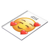  Personalized Name Notebook with Hearts Emoji ノートブック (左側)
