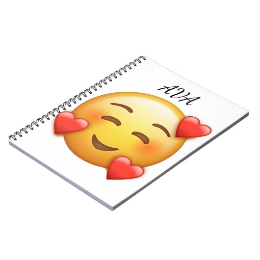  Personalized Name Notebook with Hearts Emoji ノートブック (左側)