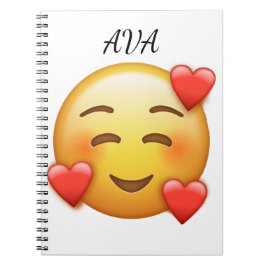  Personalized Name Notebook with Hearts Emoji ノートブック