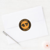 Personalized Name & Number Baseball Bat Knob ラウンドシール (封筒)