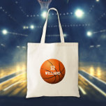 Personalized Name Number Basketball Sports トートバッグ<br><div class="desc">Personalized name and team number basketball gift. Designed by Thisisnotme©</div>