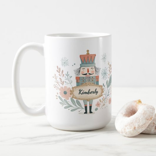 Personalized Name Nutcracker Christmas コーヒーマグカップ (ドーナツ)