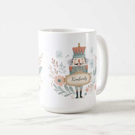 Personalized Name Nutcracker Christmas コーヒーマグカップ (正面右)