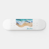 Personalized Name Ocean Waves on the Beach スケートボード (横)
