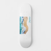 Personalized Name Ocean Waves on the Beach スケートボード (正面)